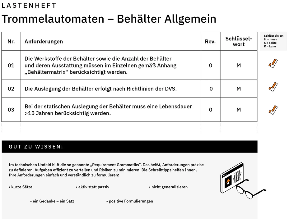 projektplanung anforderungstabelle